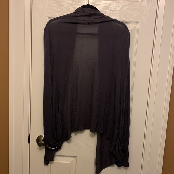 Zenana Outfitters Sheer Charcoal Grey Cardigan - Picture 5 of 6